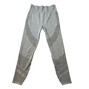 PINK Victoria's Secret Leggings Womens Large Gray Seamless Knit Mesh Ankle